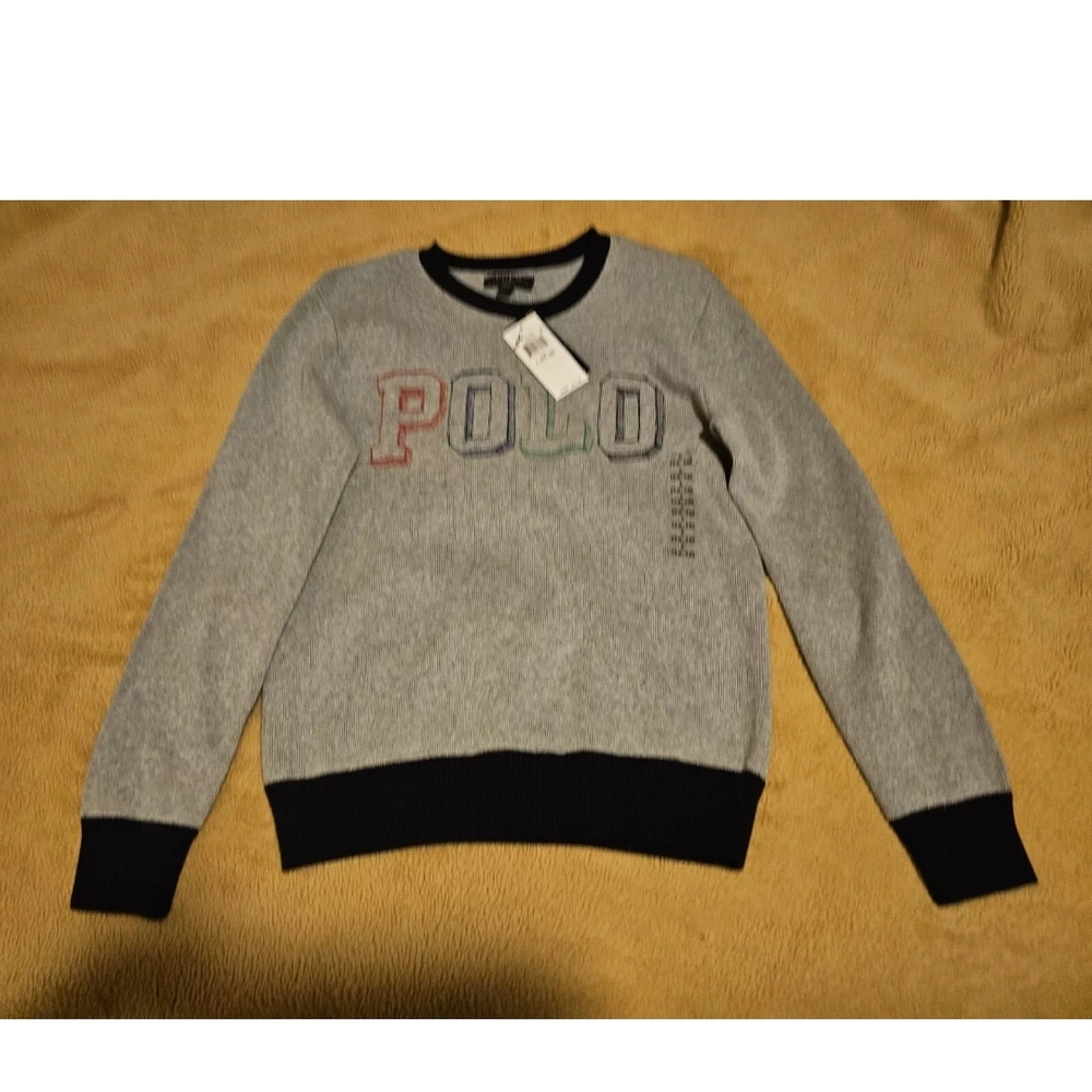 Polo ralph lauren boys 14-16 sweater Cotton Embroidered Polo Letters NWT $30obo